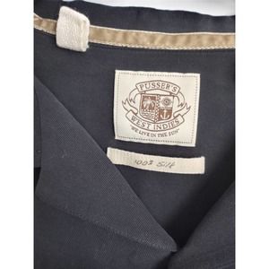 Pusser's West Indies 100% Silk Button Down. Men's XXL. Black